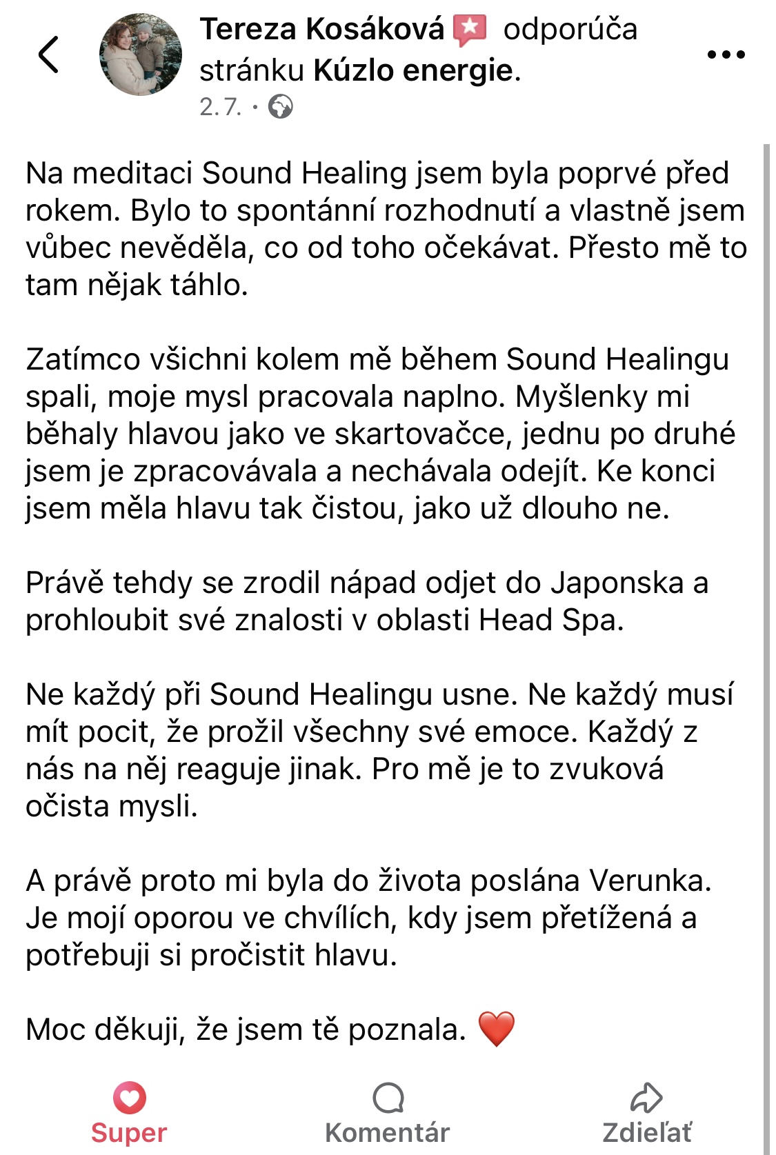 Recenzia od Terezy Kosákovej